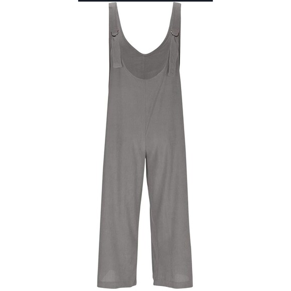 Soft NWT XL Overalls Women Dark Gray Corduroy Baggy Lagenlook Grunge Comfy - Picture 9 of 10